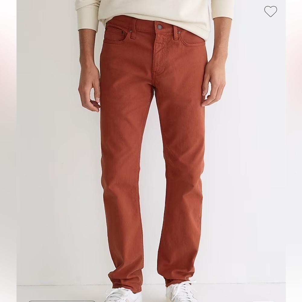 J crew vintage red 484 Slim-fit garment-dyed five-pocket pant
